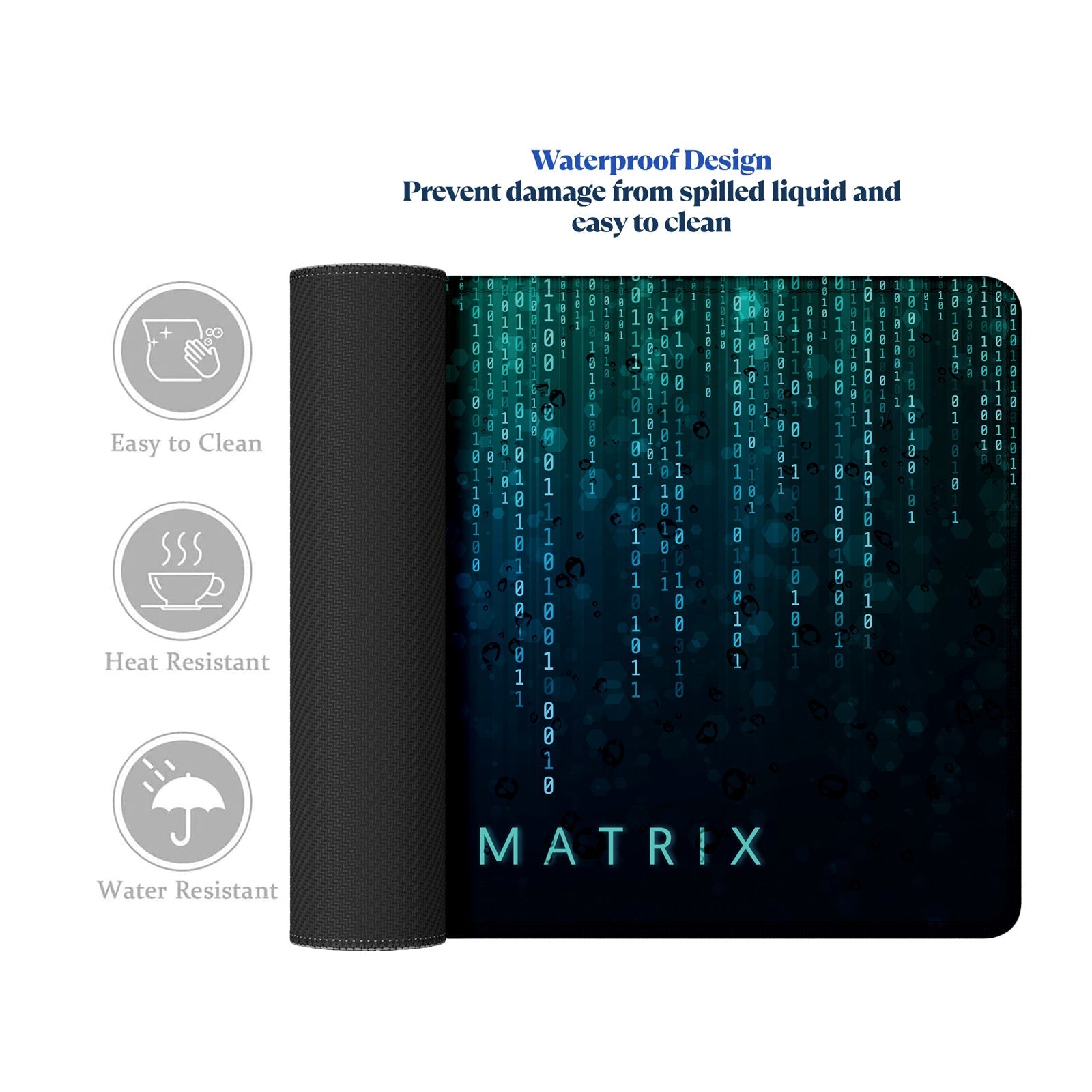 Escape the Matrix Stitched Desk Mat | Large Gaming & Office Mouse Pad | Non - Slip Rubber Base | Extended Desk Mat for Keyboard & Laptop - Mypcwala