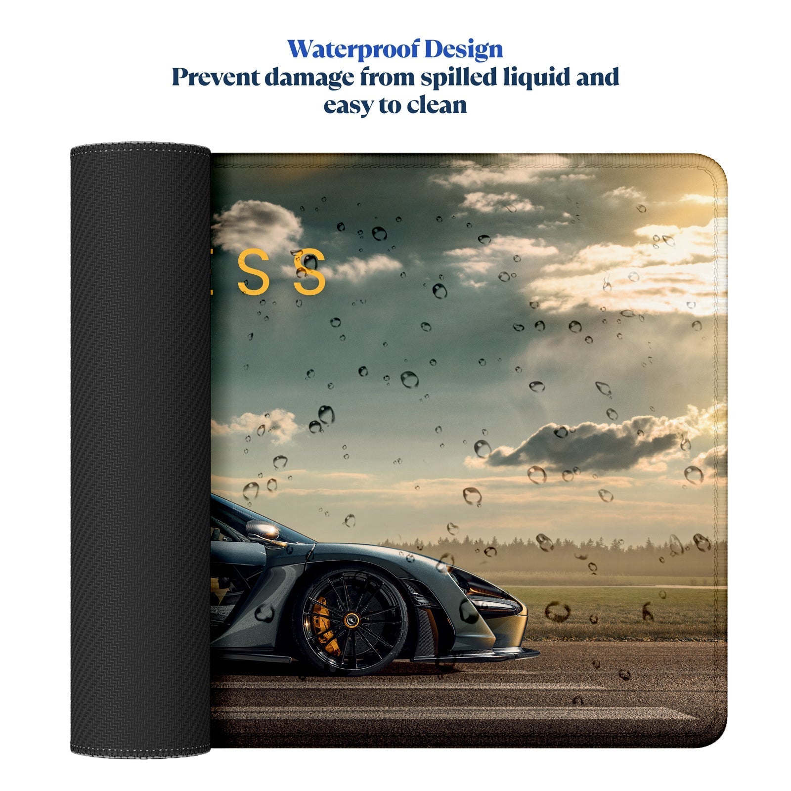 Fearless Supercar Stitched Desk Mat | Large Gaming & Office Mouse Pad | Non - Slip Rubber Base | Extended Desk Mat for Keyboard & Laptop - Mypcwala