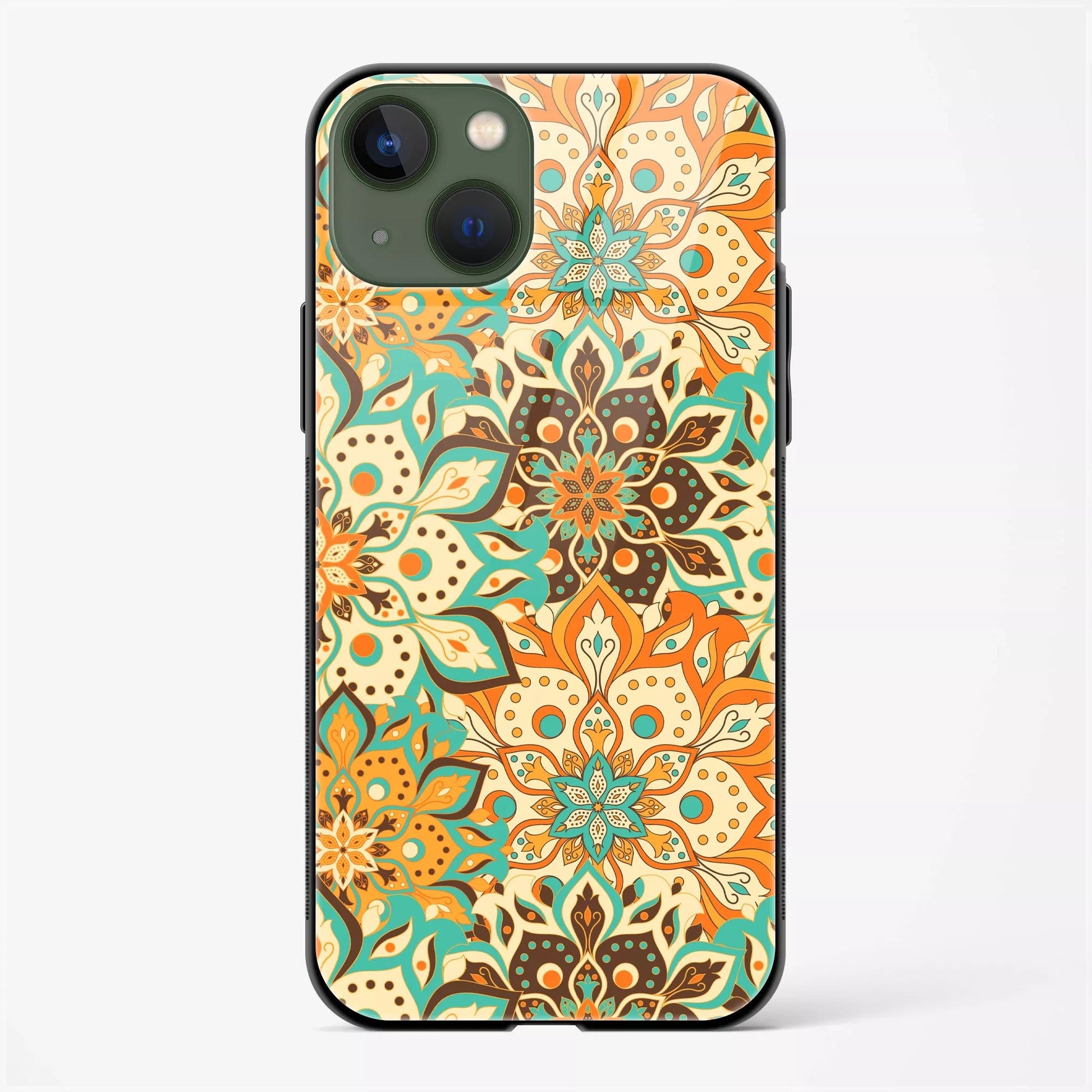 Floral Seamless Pattern Glass Back Case for iPhone 15 | Flower Design Slim Cover | My PC Wala - DHARM IT PRIVATE LIMITED