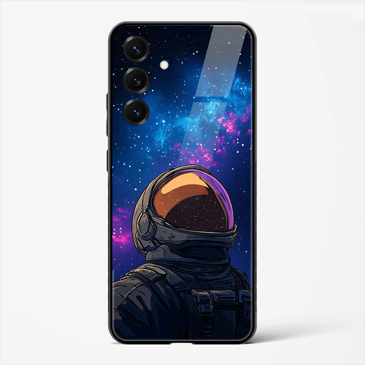 Galaxy Explorer Astronaut Premium Glass Phone Cover for Samsung Galaxy S25 - DHARM IT PRIVATE LIMITED