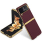 Galaxy Z Flip 4 Leather Business Style Canvas Hybrid Case - Mypcwala