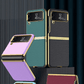 Galaxy Z Flip 4 Leather Business Style Canvas Hybrid Case - Mypcwala