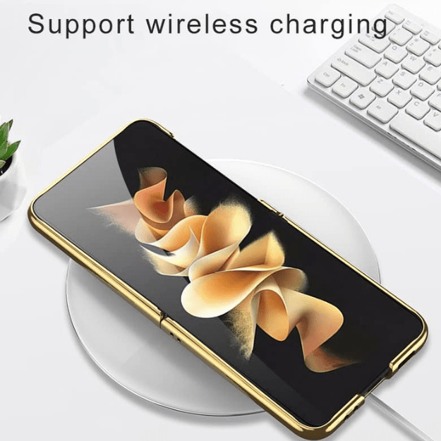 Galaxy Z Flip 4 Leather Business Style Canvas Hybrid Case - Mypcwala