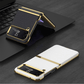 Galaxy Z Flip 4 Leather Business Style Canvas Hybrid Case - Mypcwala