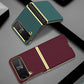 Galaxy Z Flip 4 Leather Business Style Canvas Hybrid Case - Mypcwala