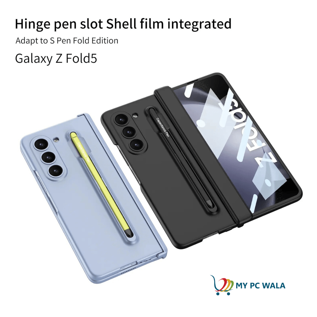 Galaxy Z Fold 5 Case with Pen Holder, Ultra Thin Matte Protective Cover Shockproof, Anti - Drop, Wear - Resistant Galaxy Z Fold 5 Case for Samsung Galaxy Z Fold 5 - Mypcwala