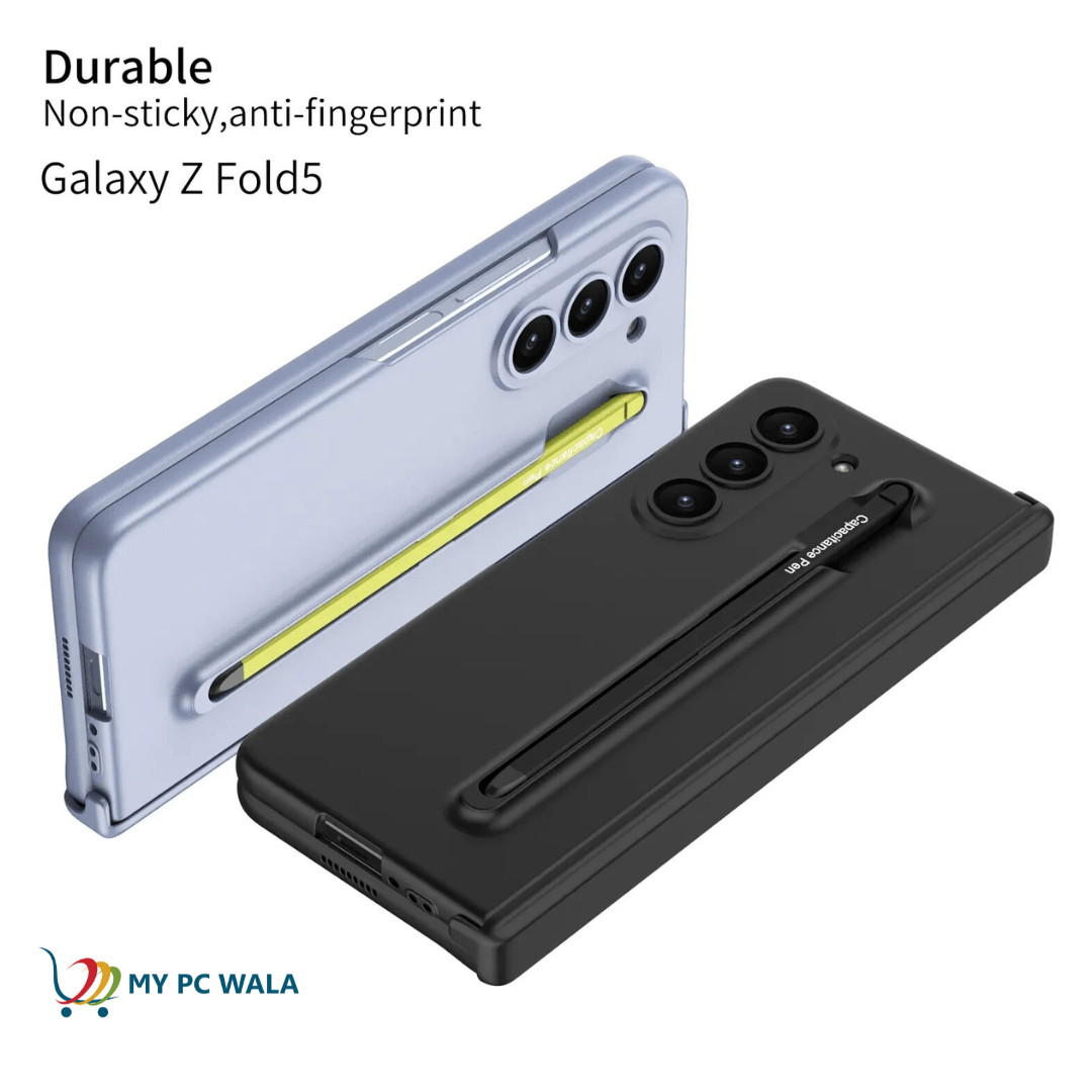 Galaxy Z Fold 5 Case with Pen Holder, Ultra Thin Matte Protective Cover Shockproof, Anti - Drop, Wear - Resistant Galaxy Z Fold 5 Case for Samsung Galaxy Z Fold 5 - Mypcwala