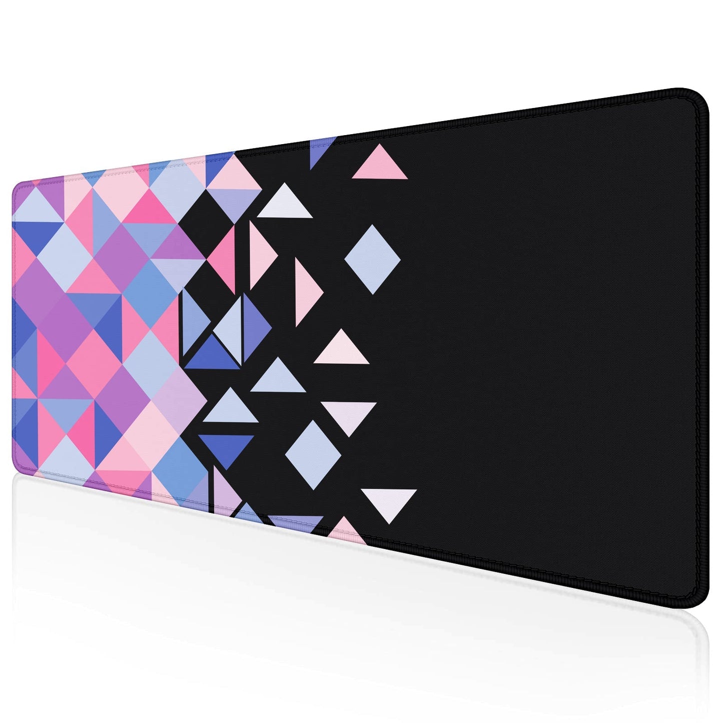 Geometric Pattern Stitched Desk Mat | Large Gaming & Office Mouse Pad | Non - Slip Rubber Base | Extended Desk Mat for Laptop, Keyboard & Mouse - Mypcwala