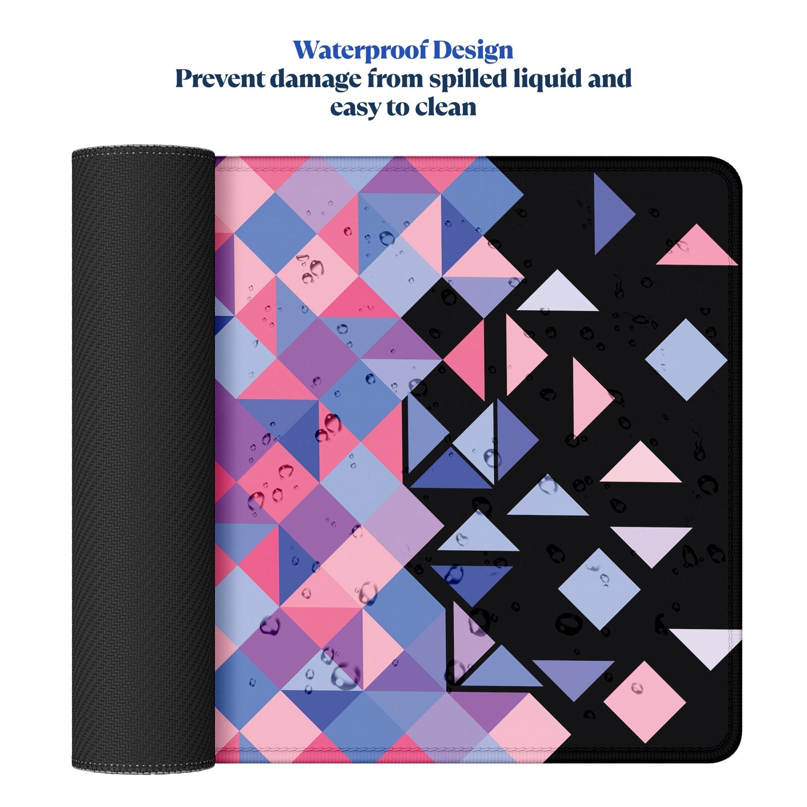 Geometric Pattern Stitched Desk Mat | Large Gaming & Office Mouse Pad | Non - Slip Rubber Base | Extended Desk Mat for Laptop, Keyboard & Mouse - Mypcwala