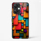 Geometric Shapes And Lines Design Printed Glass Mobile Back Case Compatible for Redmi 13C | TPU Shock - Resistant Soft Edge | 360° Protection - Mypcwala
