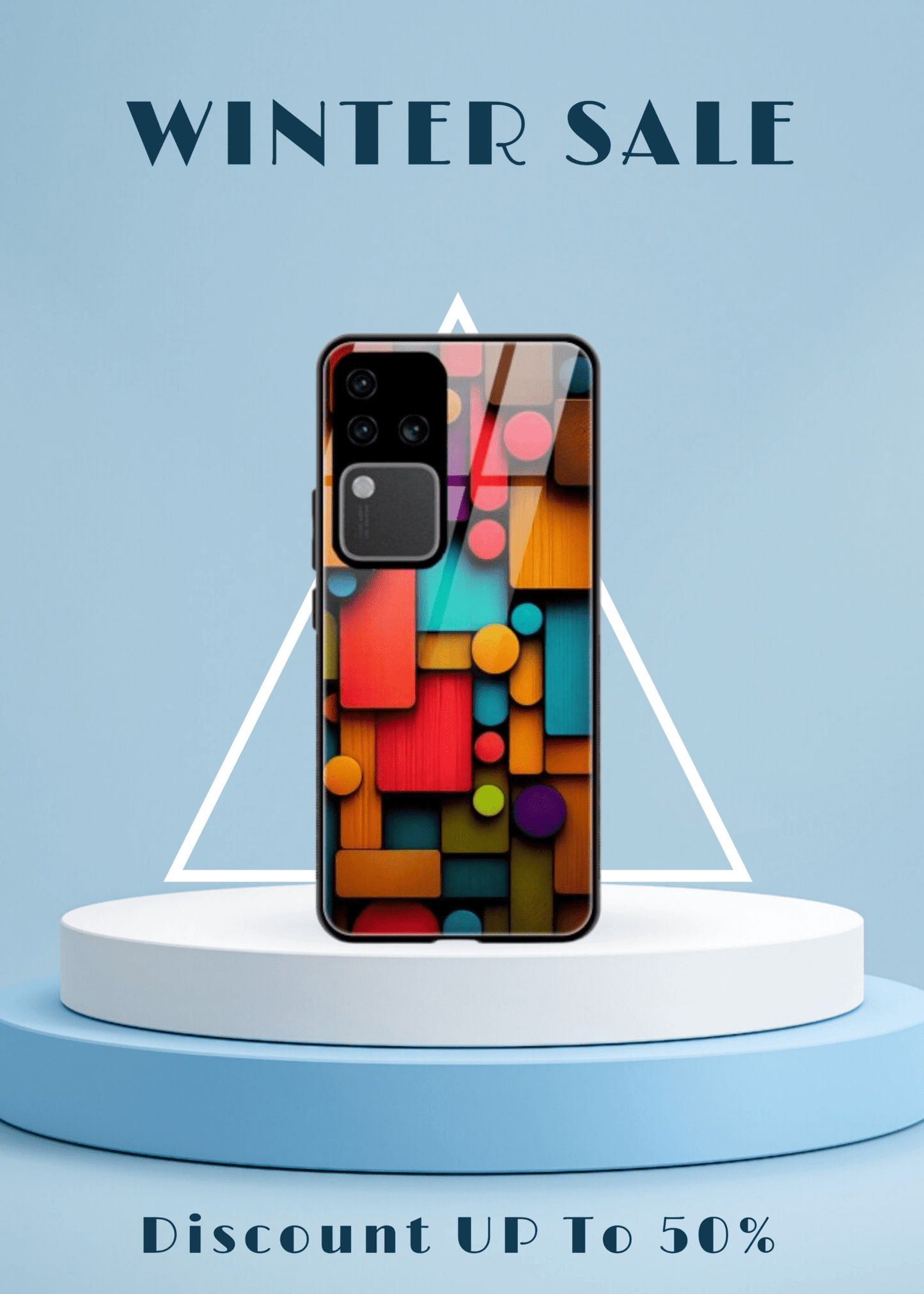 Geometric Shapes And Lines Design Printed Hard Back Cover Compatible with Vivo V30 Pro 5G Attractive and Uniquely Crafted Smartphone Case - Mypcwala