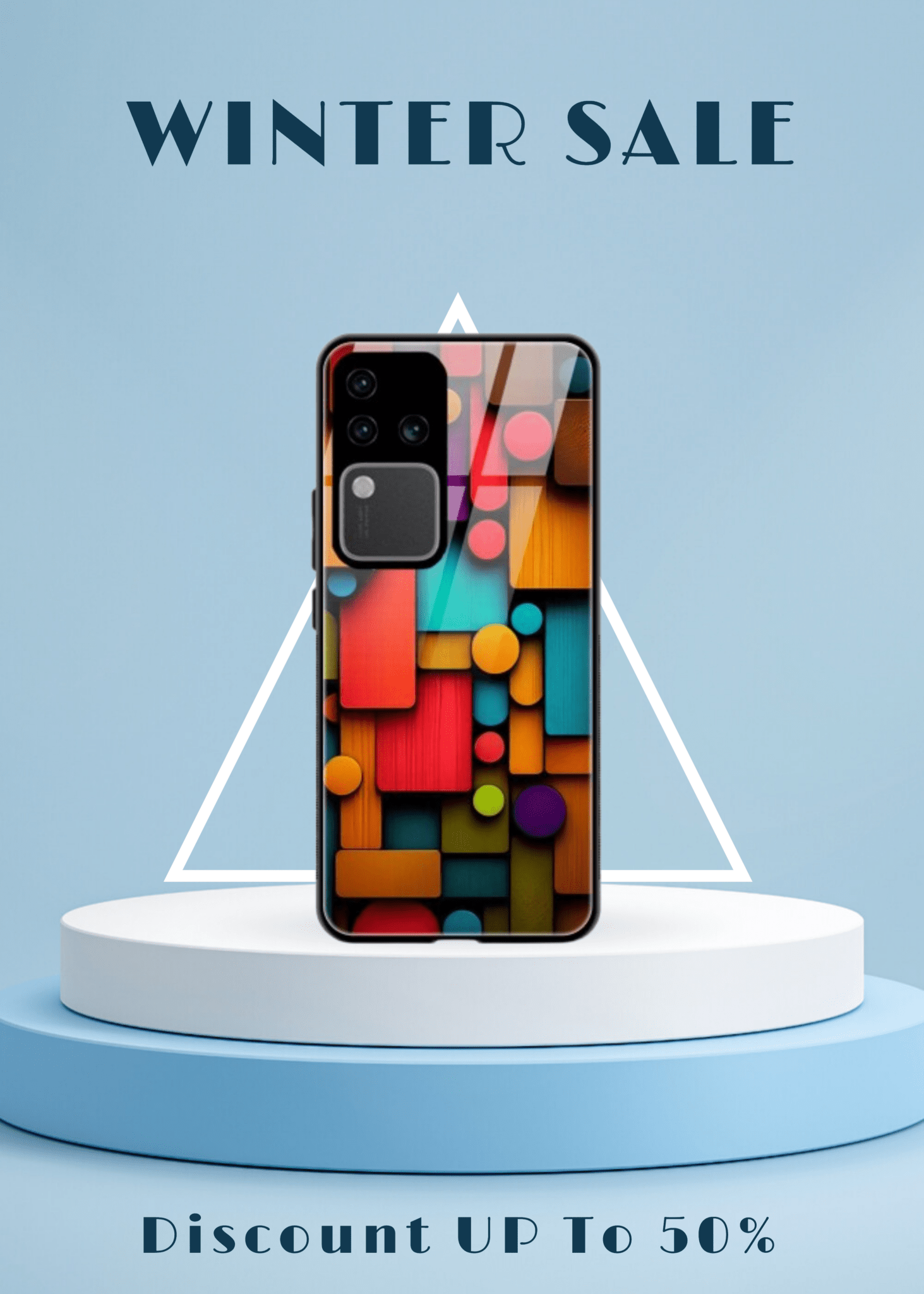 Geometric Shapes And Lines Design Printed Hard Back Cover Compatible with Vivo V30 Pro 5G Attractive and Uniquely Crafted Smartphone Case - Mypcwala