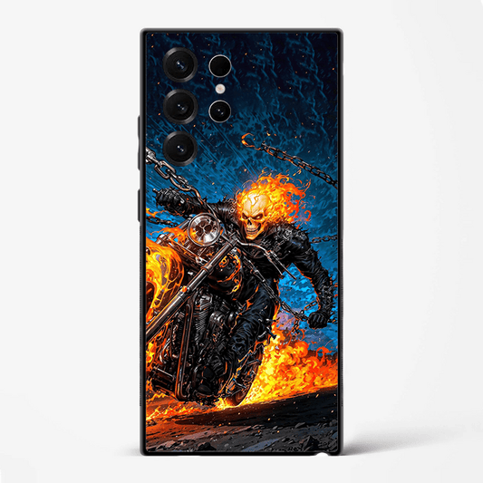 Ghost Rider Premium Glass Phone Cover for Samsung Galaxy S22 Ultra - DHARM IT PRIVATE LIMITED