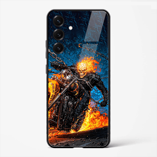 Ghost Rider Premium Glass Phone Cover for Samsung Galaxy S25 - DHARM IT PRIVATE LIMITED