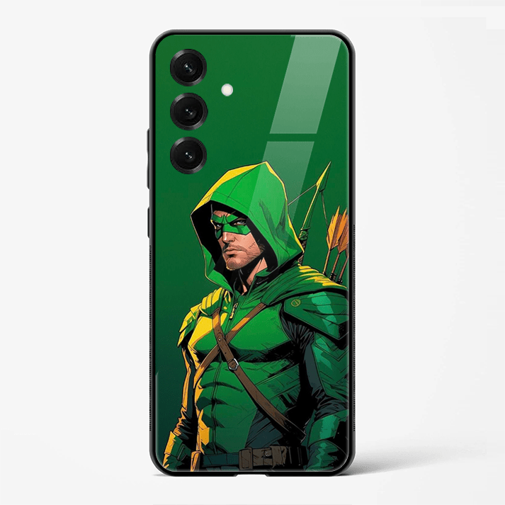 Green Arrow Hero Mode Premium Glass Phone Cover for Samsung Galaxy S25 - DHARM IT PRIVATE LIMITED