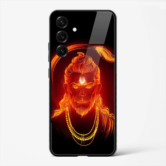Hanuman Fire Aura Limited Edition Divine Glass Phone Cover for Samsung Galaxy S25 - DHARM IT PRIVATE LIMITED