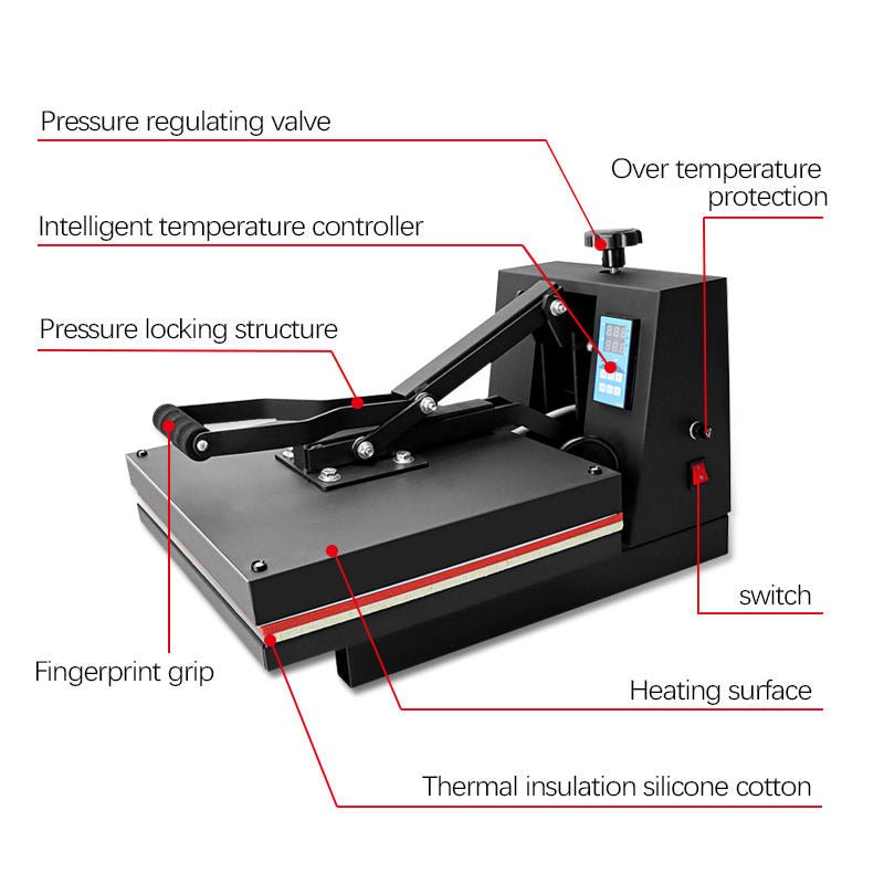 Heavy Duty 15x15 Inch Heat Press Machine | Digital LCD Display | DIY T-Shirt Printing - Mypcwala