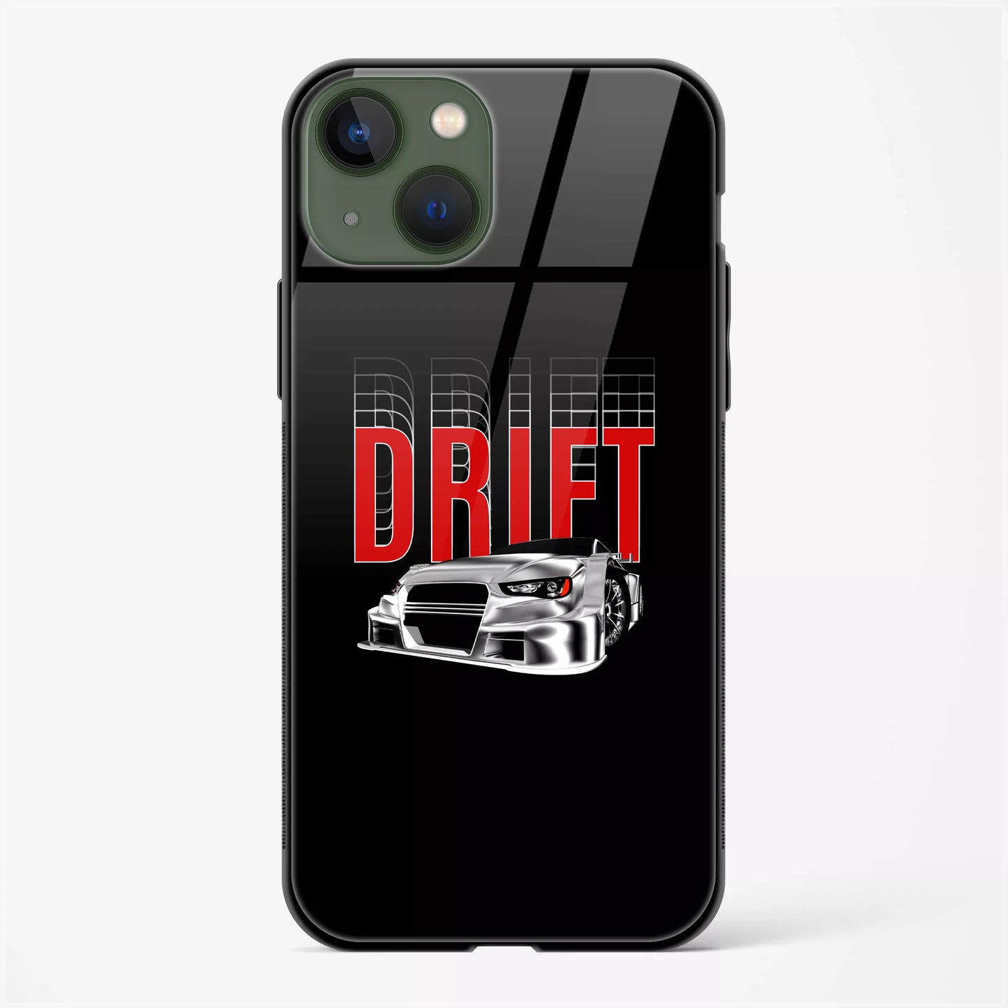 Car Drift Designer Glass Back Case for iPhone 15