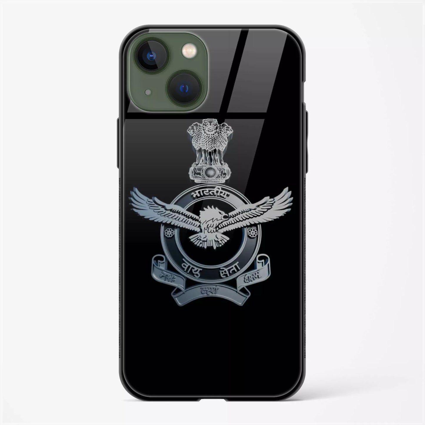 indian air force Designer Glass Back Case for iPhone 15