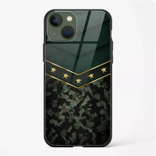 Army Designer Glass Back Case for iPhone 15