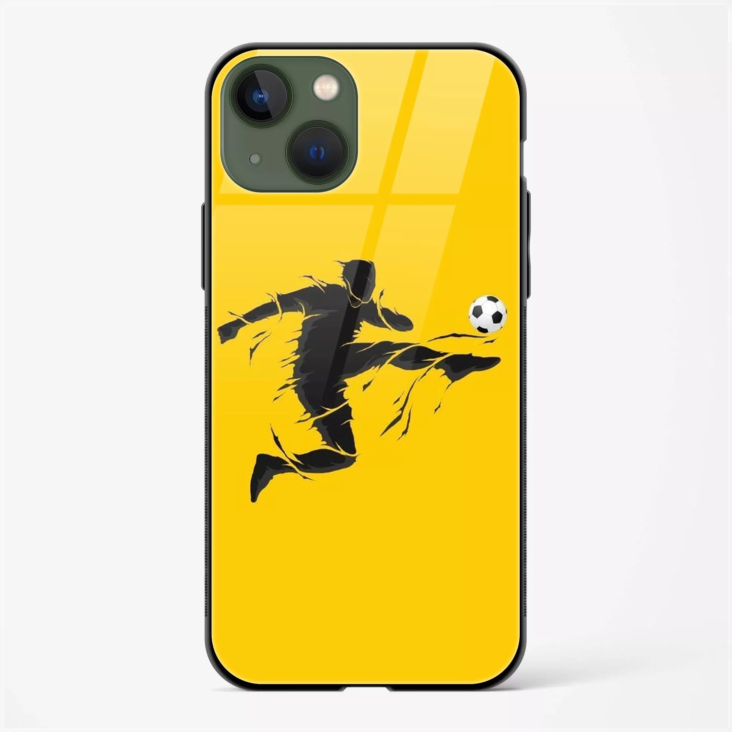 kick football Designer Glass Back Case for iPhone 15