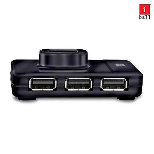 iBall Piano 423 4 Port USB Hub (Black) - Mypcwala