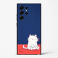 Lo - Fi Cat Aesthetic Art Premium Glass Phone Cover for Samsung Galaxy S22 Ultra - DHARM IT PRIVATE LIMITED