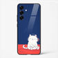 Lo - Fi Cat Aesthetic Art Premium Glass Phone Cover for Samsung Galaxy S25 - DHARM IT PRIVATE LIMITED