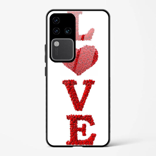 LOVE Symbol Design Printed Hard Back Cover Compatible with Vivo V30 Pro 5G Attractive and Uniquely Crafted Smartphone Case - Mypcwala