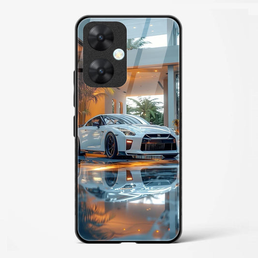 Luxury Car Design Printed Glass Mobile Back Case Compatible for Redmi 13C | TPU Shock - Resistant Soft Edge | 360° Protection - Mypcwala