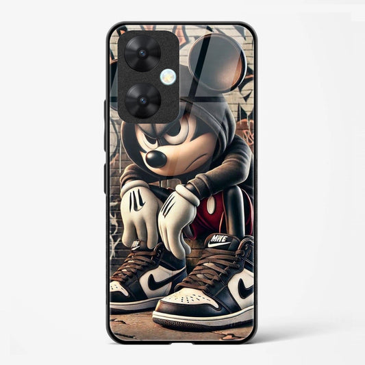 Mickey Mouse Design Printed Glass Mobile Back Case Compatible for Redmi 13C | TPU Shock - Resistant Soft Edge | 360° Protection - Mypcwala