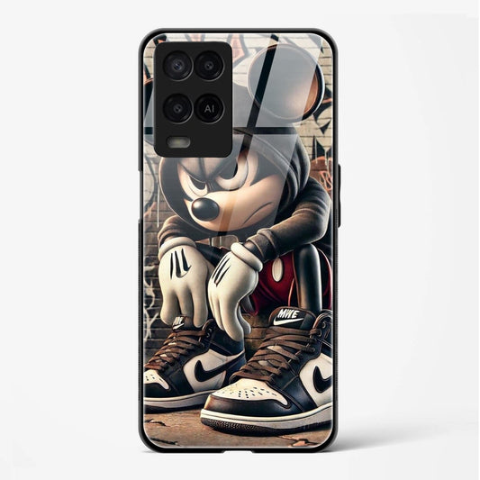 Mickey Mouse Printed Back Glass Cover for Compatible with Oppo A54 Attractive and Uniquely Crafted Smartphone Case - Mypcwala