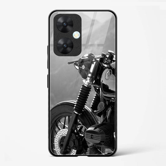 Motorcycle Design Printed Glass Mobile Back Case Compatible for Redmi 13C | TPU Shock - Resistant Soft Edge | 360° Protection - Mypcwala