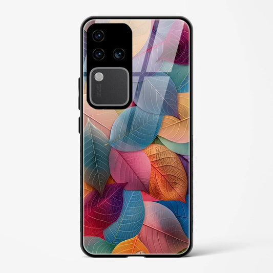Multicolor Leaf Design Printed Hard Back Cover Compatible with Vivo V30 Pro 5G Attractive and Uniquely Crafted Smartphone Case - Mypcwala