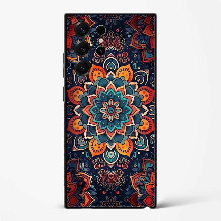 Mystic Mandala Art Premium Glass Phone Cover for Samsung Galaxy S22 Ultra - DHARM IT PRIVATE LIMITED