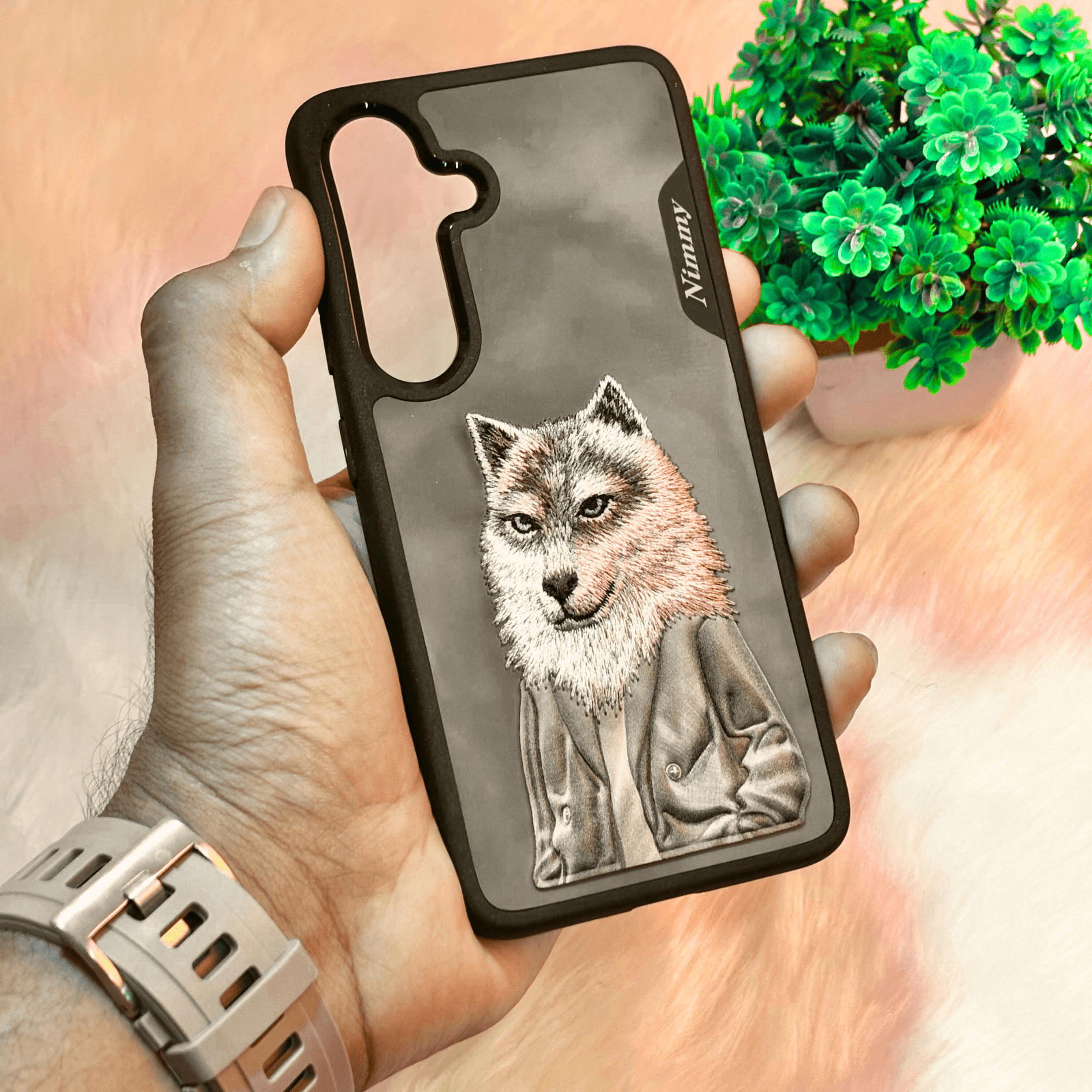 NIMMY Embroidered Original Design – Wolf For Galaxy S24 - Mypcwala