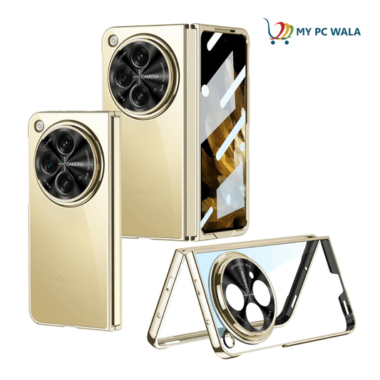 Oneplus Open 5g Transparent Electroplated Case/Cover with Back Screen Protector - Mypcwala