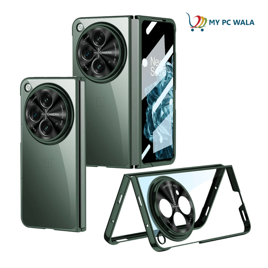 Oneplus Open 5g Transparent Electroplated Case/Cover with Back Screen Protector - Mypcwala