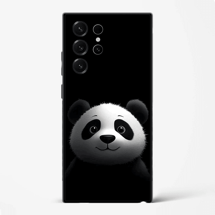 Panda Pop Cute Cartoon Premium Glass Phone Cover for Samsung Galaxy S22 Ultra - DHARM IT PRIVATE LIMITED