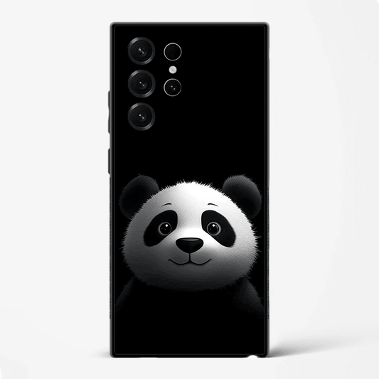 Panda Pop Cute Cartoon Premium Glass Phone Cover for Samsung Galaxy S22 Ultra - DHARM IT PRIVATE LIMITED