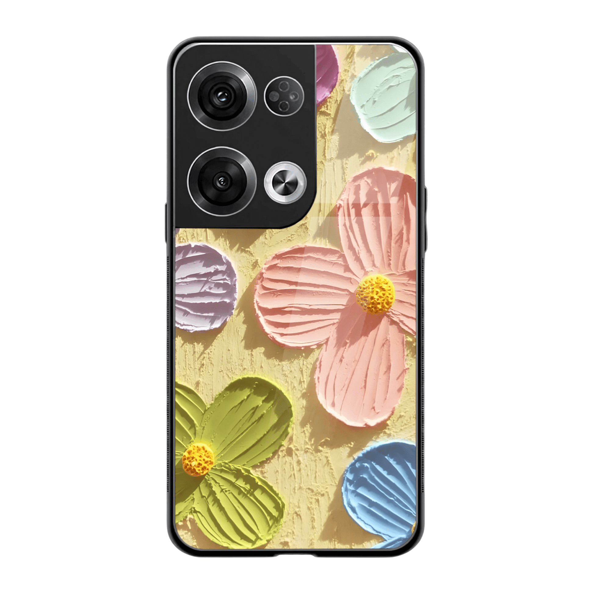Pastel Floral Texture Glass Cover – Oppo Reno 8 Pro - Mypcwala