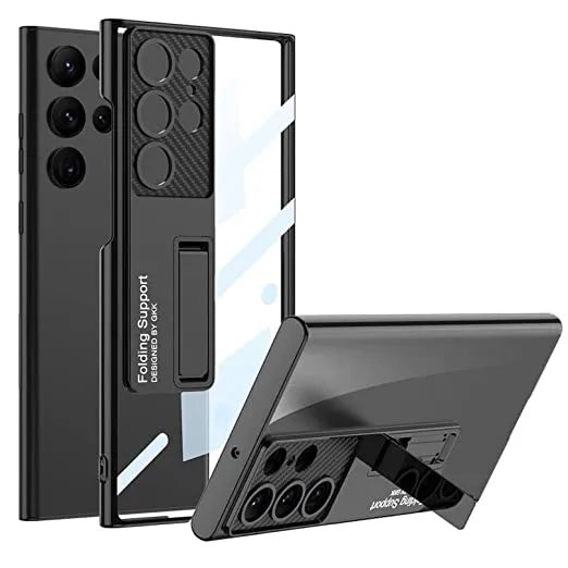 Polycarbonate Transparent Slim Back Case/Cover With Kick Stand For Samsung Galaxy S23 Ultra 5G Case Cover - Mypcwala