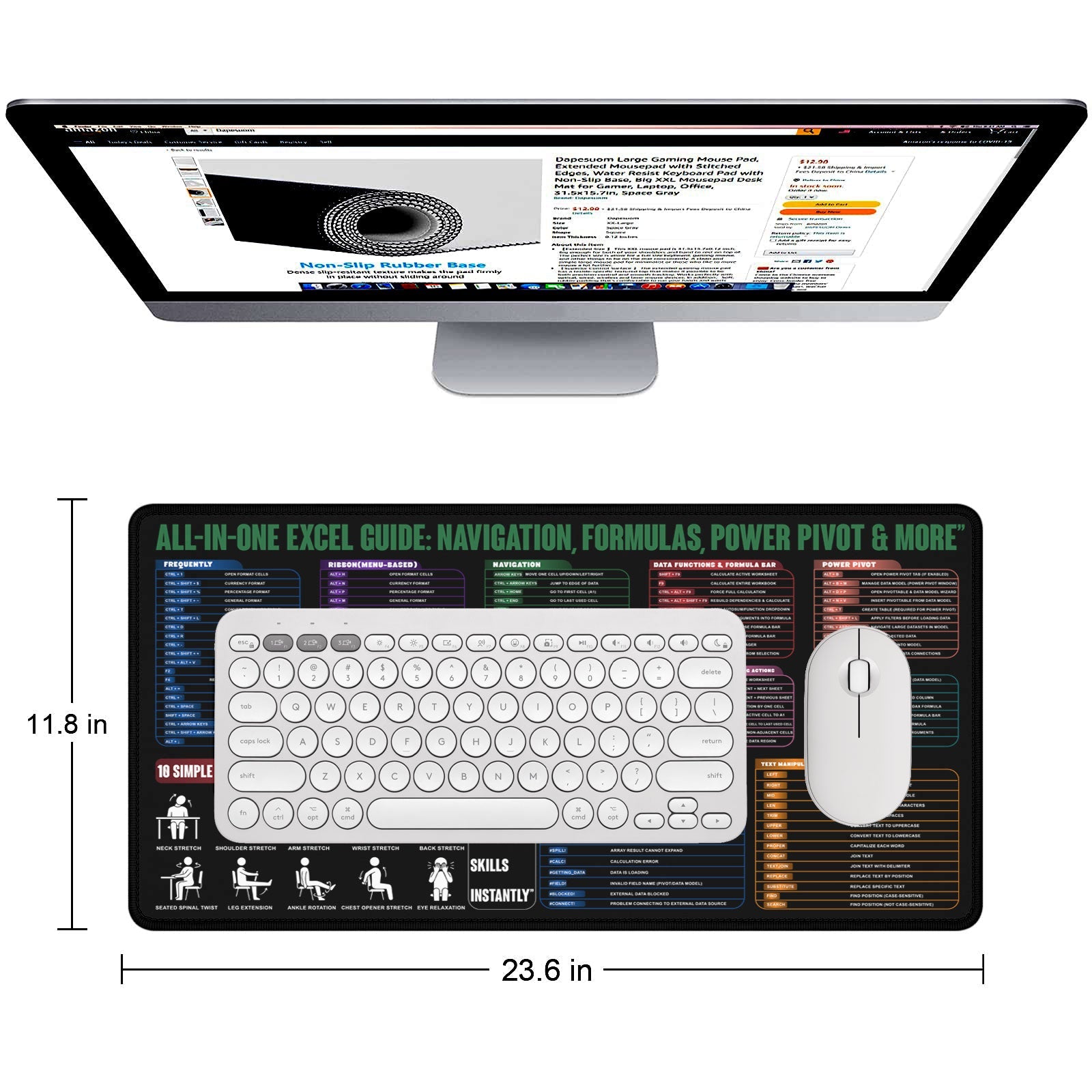 Premium Desk Mat 11 x 23 cm – Anti - Slip Smooth Surface for Office, Gaming & Study Setup - DHARM IT PRIVATE LIMITED