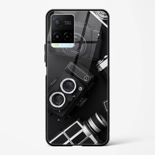 Printed Design Glass Mobile Back Case Compatible for Vivo Y33s TPU Shock - Resistant Soft Edge | 360° Protection - Mypcwala