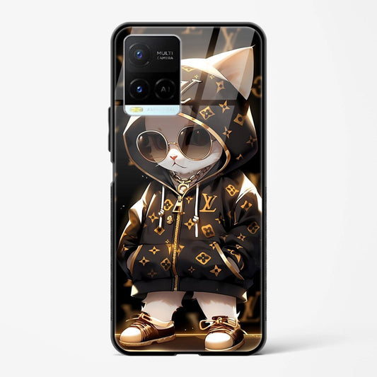 Printed Design Glass Mobile Back Case Compatible for Vivo Y33s TPU Shock - Resistant Soft Edge | 360° Protection - Mypcwala