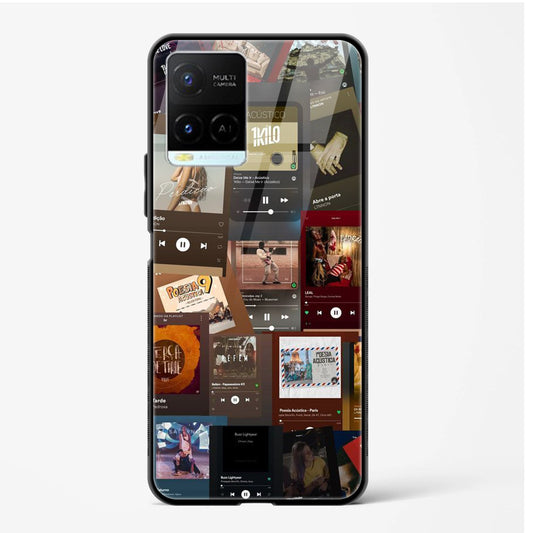 Printed Design Glass Mobile Back Case Compatible for Vivo Y33s TPU Shock - Resistant Soft Edge | 360° Protection - Mypcwala