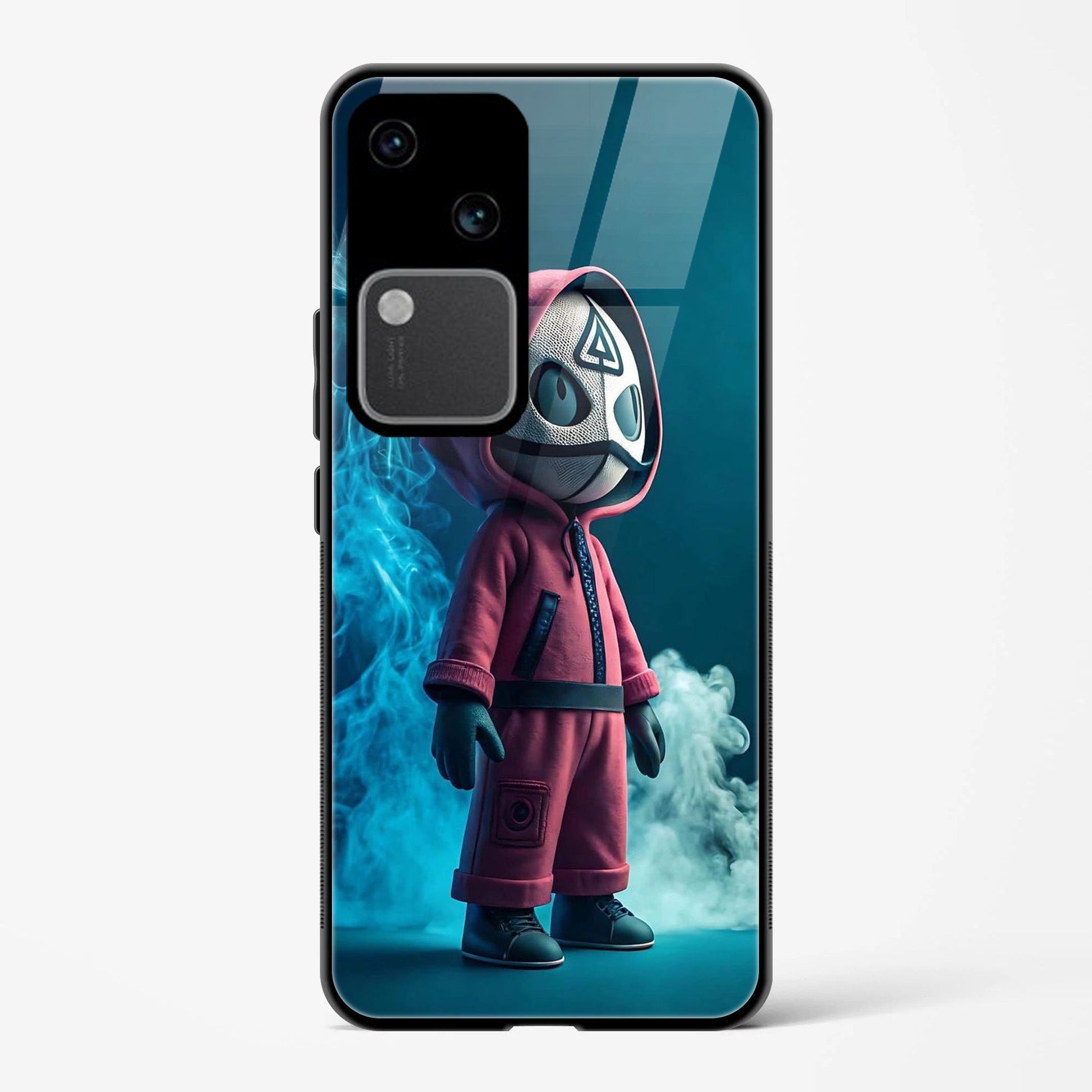 Printed Tempered Glass Back Case Cover Compatible with Vivo V30 5G - Squid Game Animation Design Follow Your Dreams Real Glass case - DHARM IT PRIVATE LIMITED