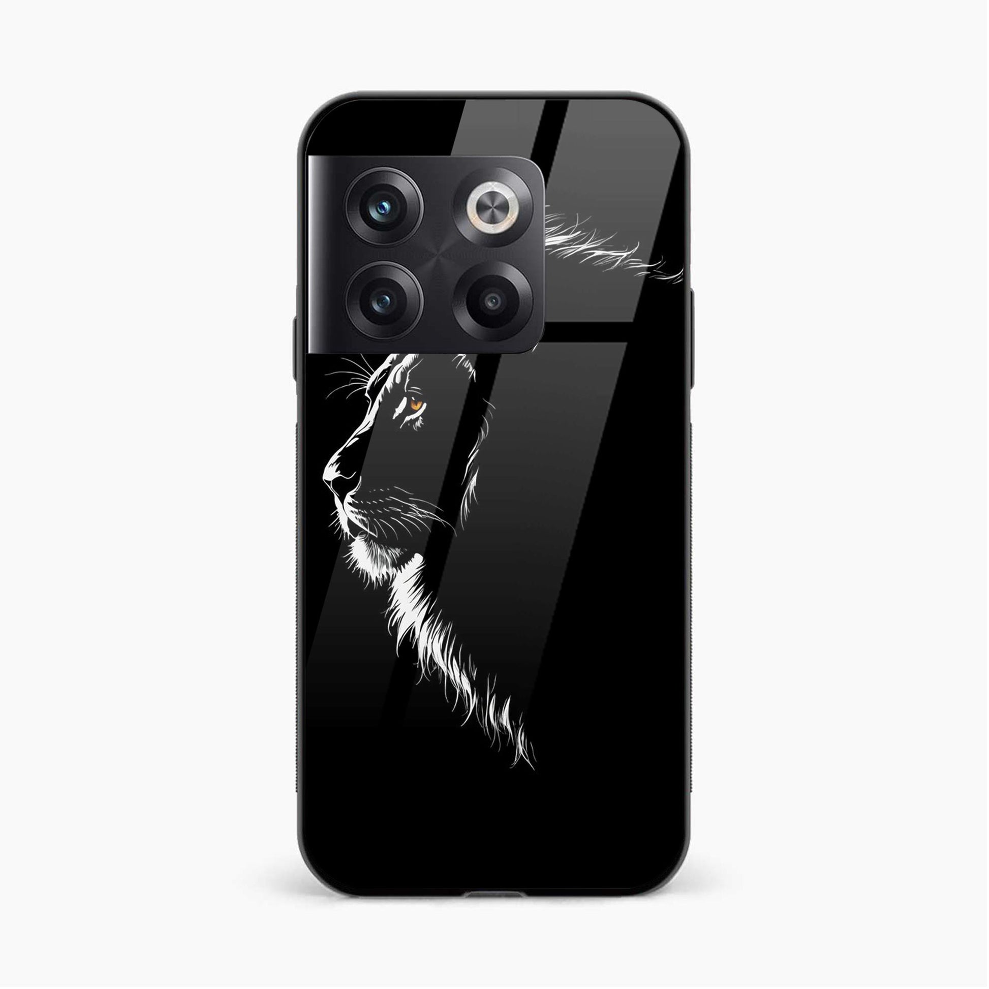 Printed Tempered Glass Back Cover Compatible with OnePlus 10T - Animal Design Glass Case - Mypcwala