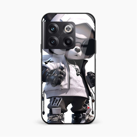 Printed Tempered Glass Back Cover Compatible with OnePlus 10T - Fancy Look Dress With Sunglasses Design Glass Case - Mypcwala