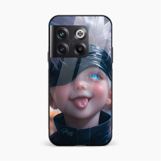 Printed Tempered Glass Back Cover Compatible with OnePlus 10T - Funny Cute Boy New Design Glass Case - Mypcwala